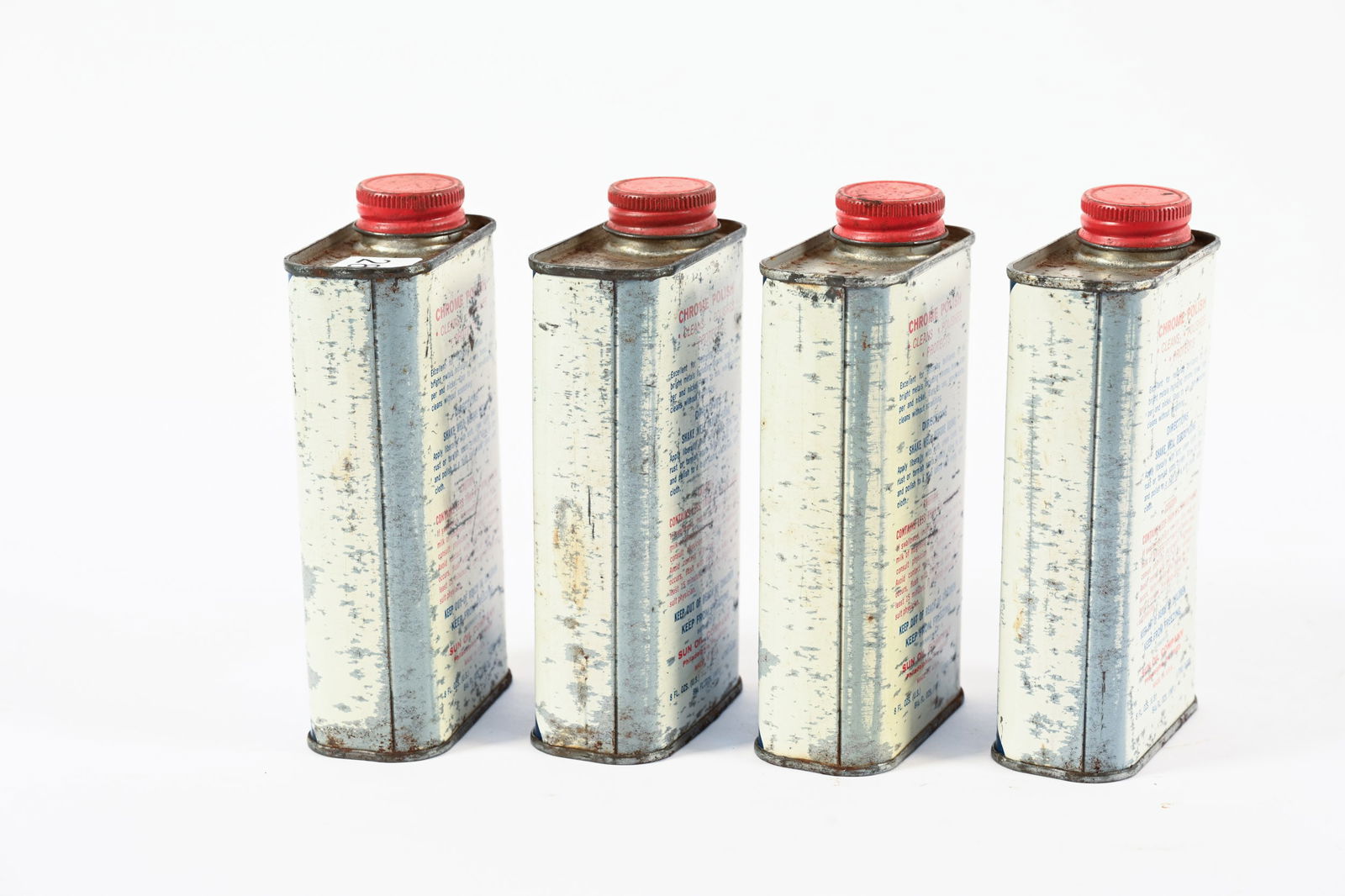 FOUR SUNOCO CHROME POLISH 8 OZ CANS - 4