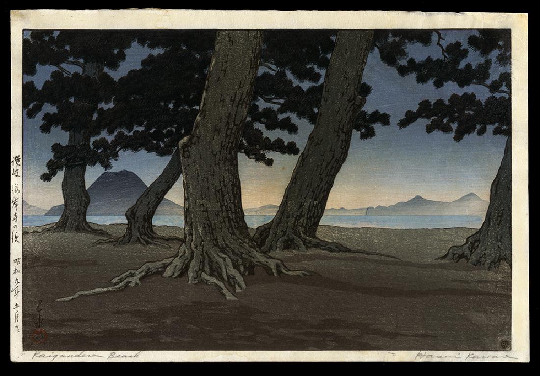 Kawase Hasui - Woodblock: Artist: Hasui, Kawase, 1883-1957 Title: The Beach at Kaiganji in Sanuki Province Series: Collected Views of Japan II, Kansai Edition Date: 1934 Medium: woodblock Dimensions