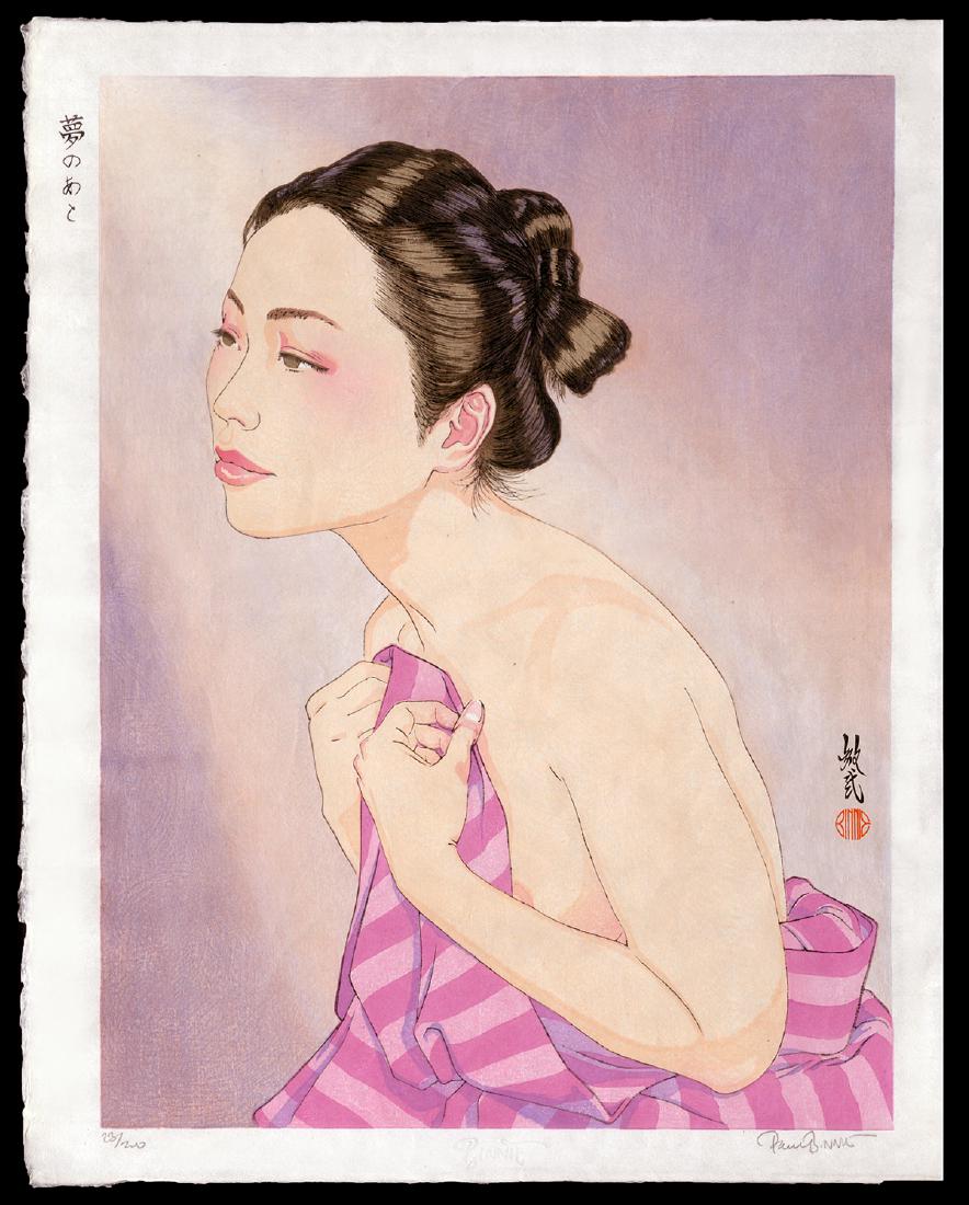 Paul Binnie Japanese Woodblock Print: Artist: Binnie, Paul, b. 1967 Title: Lingering Dreams Edition: 23/200 Date: 2006 Medium: woodblock Dimensions: 19 1/2 x 14 1/8 inches