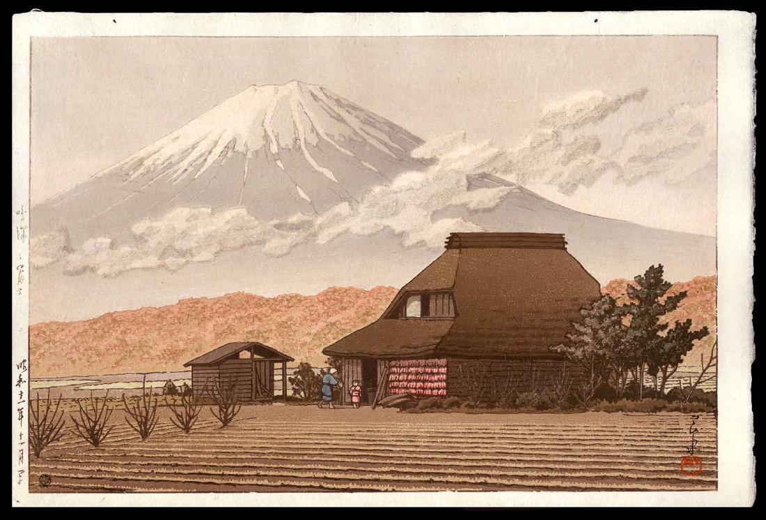 Kawase Hasui Japanese Woodblock Print: Artist: Hasui, Kawase, 1883-1957 Title: Mt. Fuji, Narusawa Date: 1936 Medium: woodblock Dimensions: 9 1/2 x 14 1/4 inches Illustrated: Hasui, pl. 395 Notes: