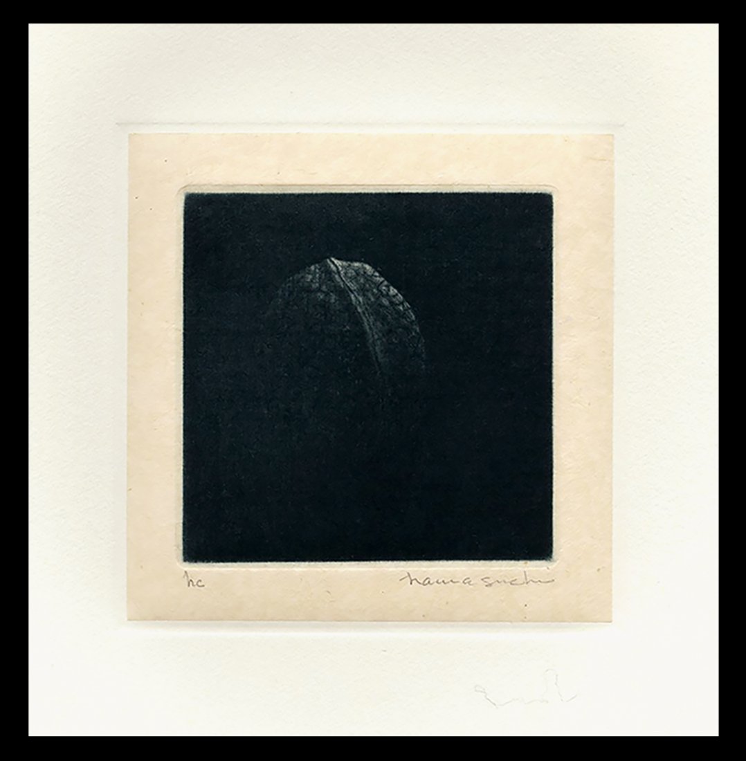 Yozo Hamaguchi - Japanese Print: Artist: Hamaguchi, Yozo, 1909-2000 Title: Blue Walnut Edition: HC Date: 1982-89 Medium: color mezzotint Dimensions: 3 3/8 x 3 3/8 inches Illustrated: Ham