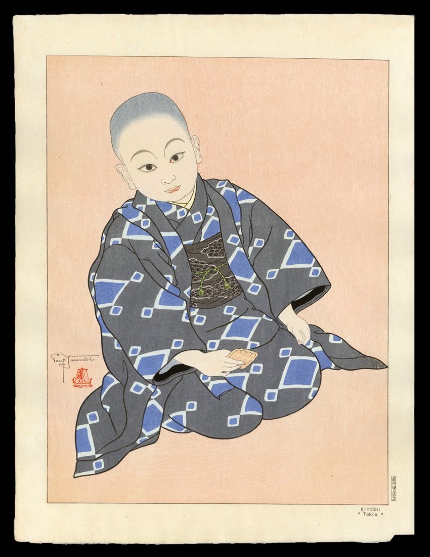 Paul Jacoulet - Japanese Woodblock Print: Artist: Jacoulet, Paul, 1902-1960 Title: Kiyoshi, Tokio Edition: Kanji Edition of 150 Date: 1939 Medium: woodblock Dimensions: 15 3/8 x 11 5/8 inches Illustr