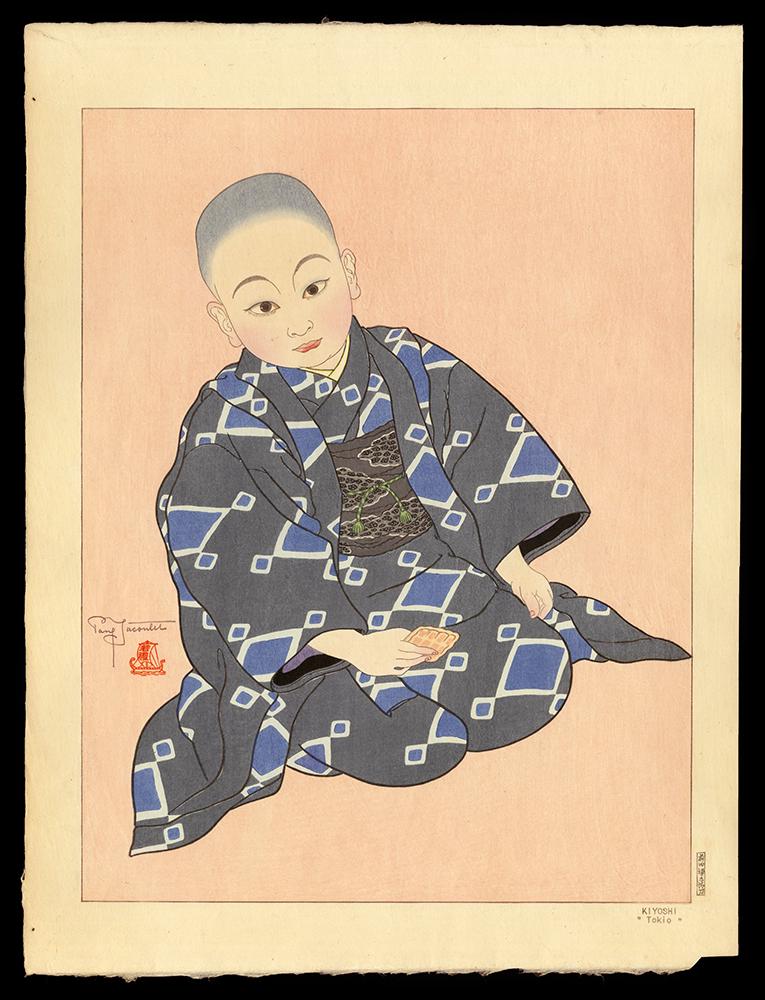 Paul Jacoulet Woodblock - Kiyoshi, Tokio: Artist: Jacoulet, Paul, 1902-1960 Title: Kiyoshi, Tokio Edition: Kanji Edition of 150 Date: 1939 Medium: woodblock Dimensions: 15 1/4 x 11 5/8 inches Illustr