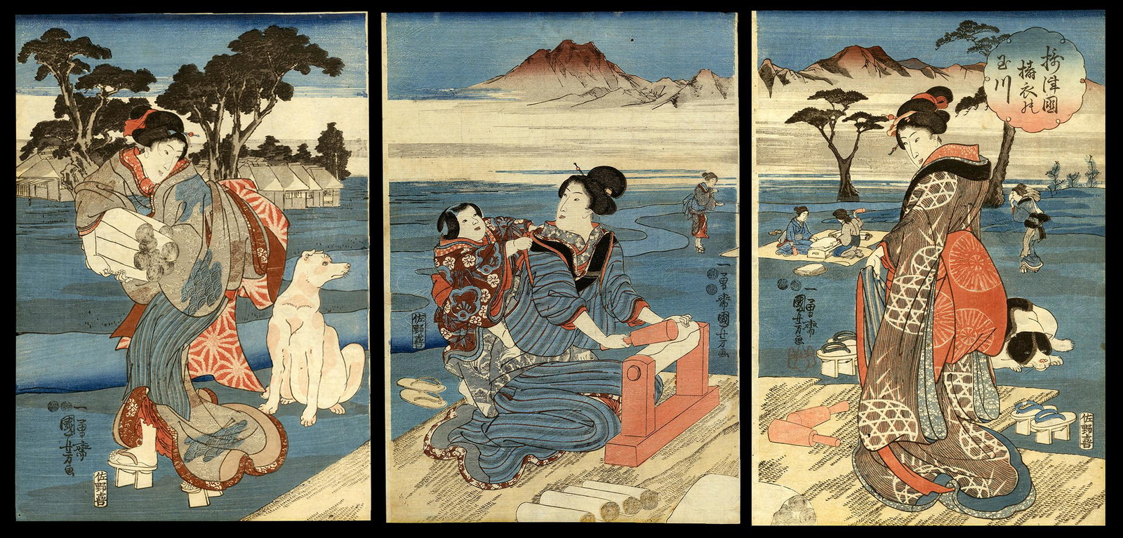 Kuniyoshi Woodblock: The Ide Crystal River in Yamashiro: Artist: Kuniyoshi, Utagawa, 1798-1861 Title: The Ide Crystal River in Yamashiro Province Series: Six Jewel Rivers Date: c. 1847-48 Medium: woodblock Dimensions: 14 3/8