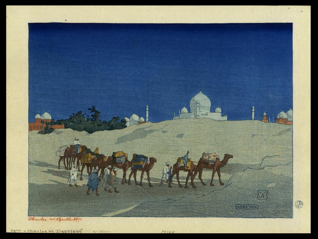 Charles W. Bartlett Woodblock - Agra: Artist: Bartlett, Charles W., 1860-1940 Title: Agra Date: 1916 Medium: woodblock Image Size: 8 5/8 x 11 7/8 inches Illustrated: Bartlett, pl. 7 Notes: Re