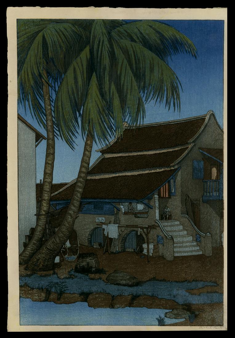 Elizabeth Keith Woodblock - The Old House, Malacca: Artist: Keith, Elizabeth, 1887-1956 Title: The Old House, Malacca Date: 1925 Medium: woodblock Image Size: 14 3/4 x 9 3/4 inches Illustrated: Keith, pl. 92 N