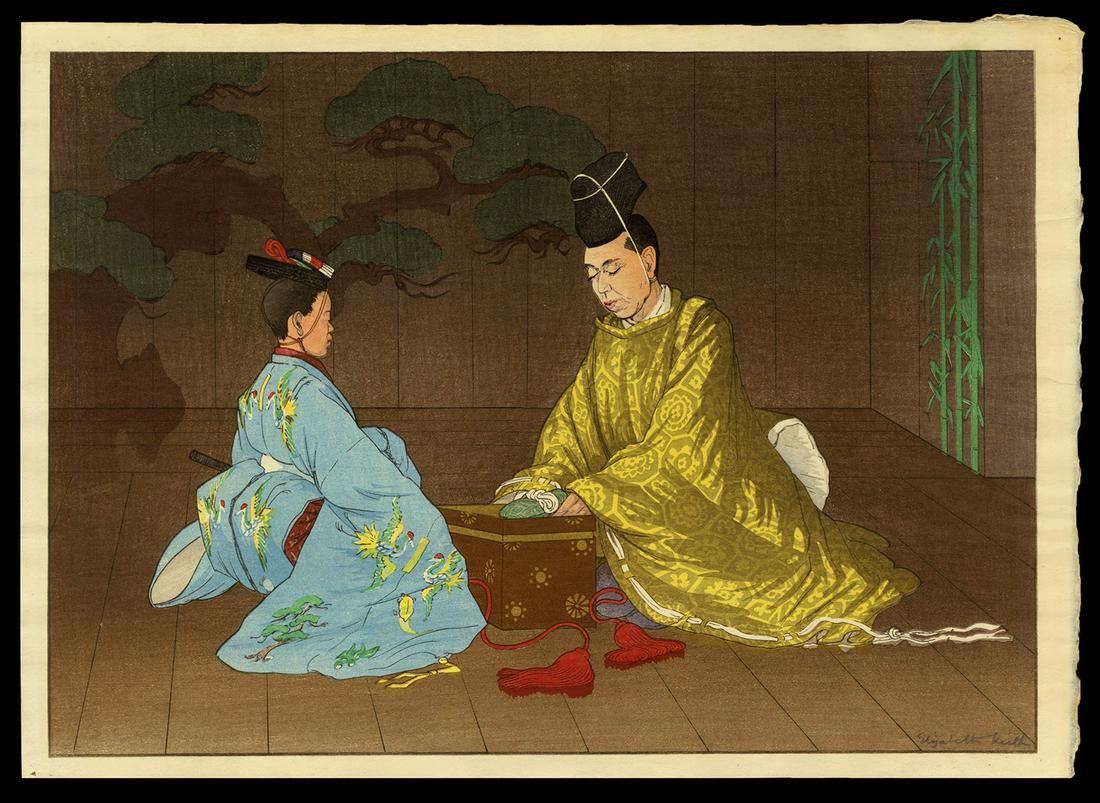 Elizabeth Keith Woodblock - Kongo in Okina: Artist: Keith, Elizabeth, 1887-1956 Title: Kongo in Okina Date: 1936 Medium: woodblock Image Size: 12 1/4 x 17 inches Illustrated: Keith pl. 106 Notes: P