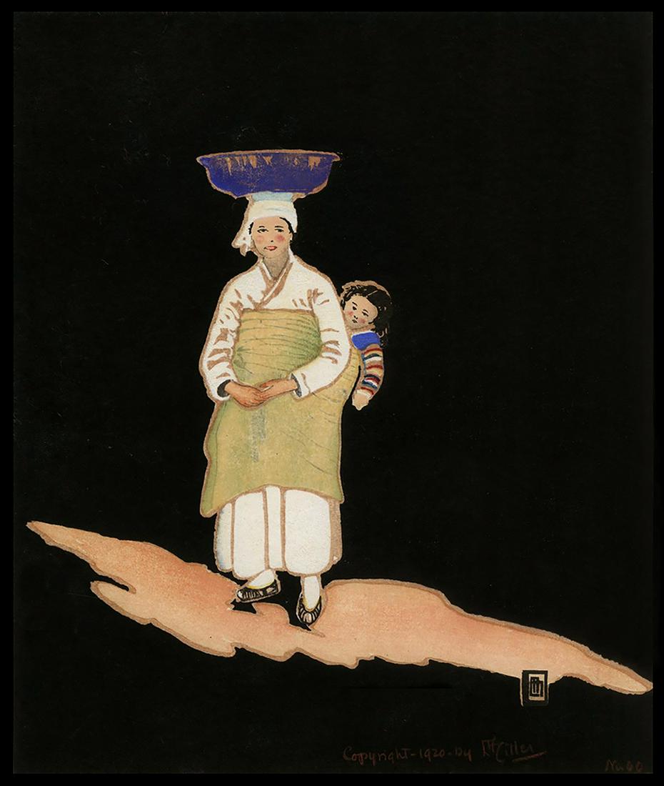Lilian May Miller Woodblock - Quaintness of Korea: Artist: Miller, Lilian May, 1895-1943 Title: The Quaintness of Korea Date: 1920 Medium: woodblock Image Size: 8 1/4 x 6 7/8 inches Provenance: Lilian Miller Estate <
