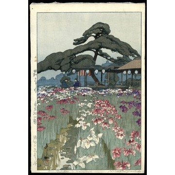 Hiroshi Yoshida Woodblock: Title: The Iris Garden at Horikiri Artist: Yoshida, Hiroshi, 1876-1950 Series: