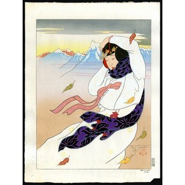 Paul Jacoulet Woodblock: Title: Vent du Nord. Coree Artist: Jacoulet, Paul, 1902-1960 Edition: 84/35