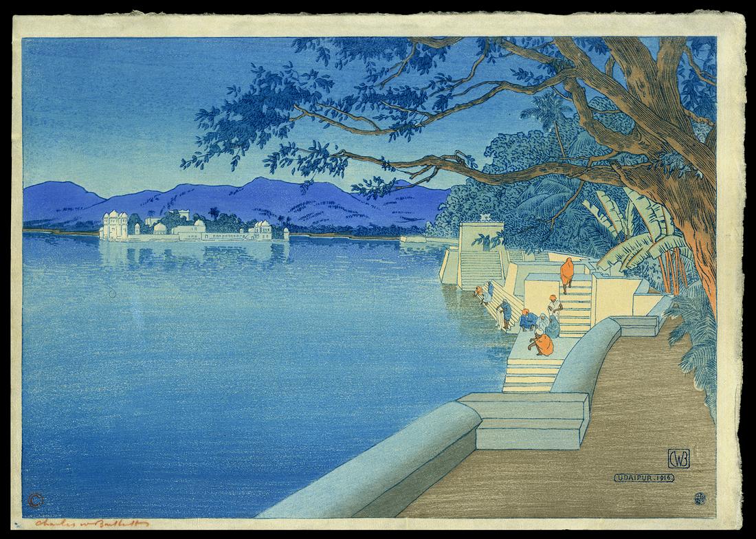 Charles W. Bartlett Woodblock - Udaipur 1916 II: Artist: Bartlett, Charles W., 1860-1940 Title: Udaipur 1916 II Date: 1916 Medium: woodblock Dimensions: 10 1/2 x 14 7/8 inches Illustrated: Bartlett, pl. 16