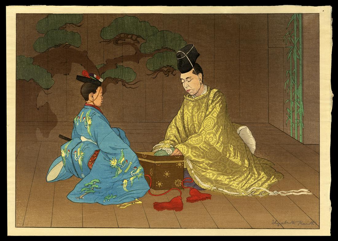 Elizabeth Keith Woodblock - Kongo in Okina, Japan: Artist: Keith, Elizabeth, 1887-1956 Title: Kongo in Okina, Japan Date: 1936 Medium: woodblock Dimensions: 12 1/4 x 17 1/4 inches Illustrated: Keith, pl. 106