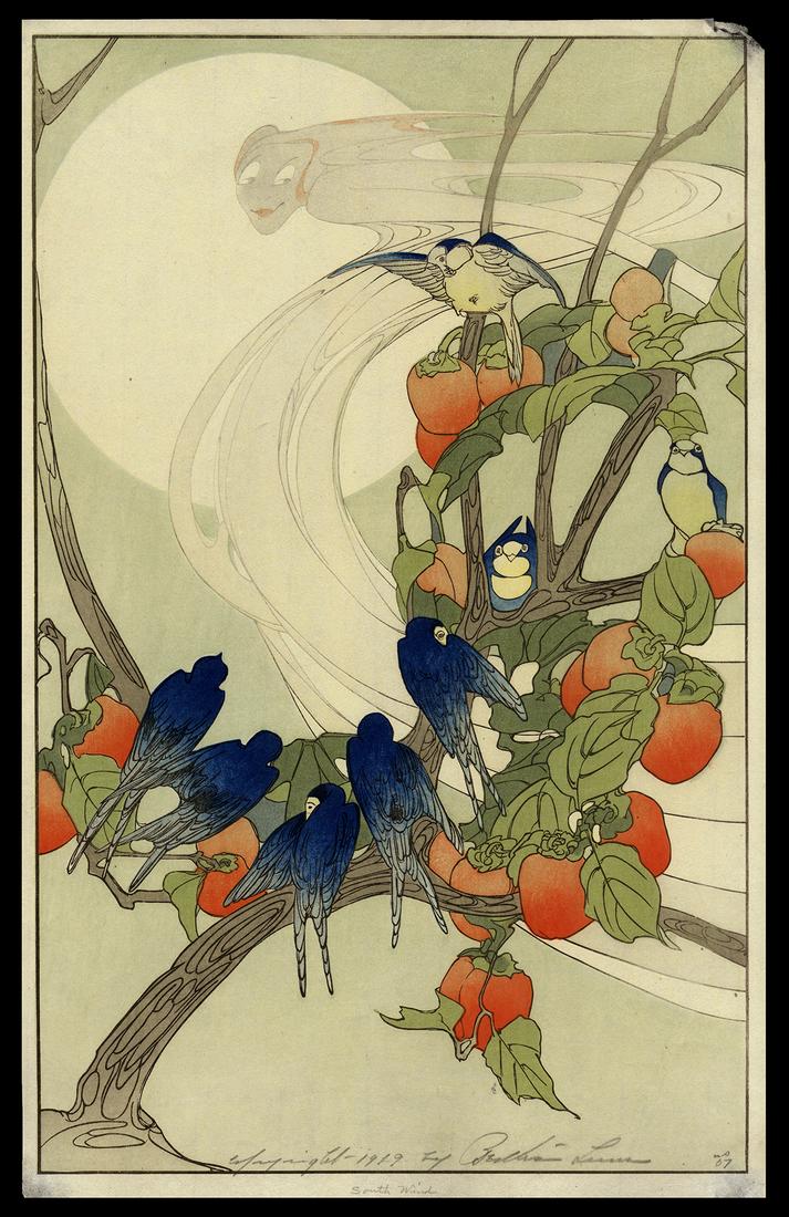 Bertha Lum Woodblock - A Merry Little Breeze: Artist: Lum, Bertha, 1869-1954 Title: A Merry Little Breeze Date: 1920 Medium: woodblock Dimensions: 15 3/4 x 9 3/4 inches Illustrated: Lum, pl. 54 Notes: