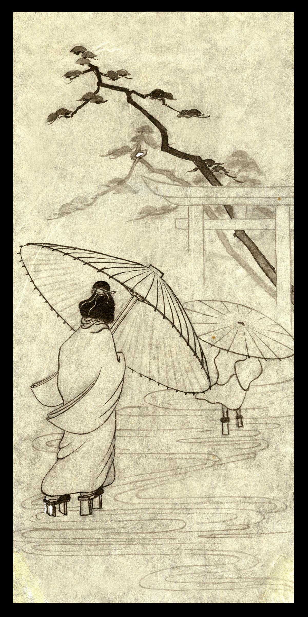 Lilian May Miller Ink On Paper - Woman Under Umbrella: Artist: Miller, Lilian May, 1895-1943 Title: Woman Under Umbrella Date: c. 1920 Medium: ink on paper Dimensions: 9 1/2 x 4 1/2 inches Illustrated: Miller, fig. 33 </