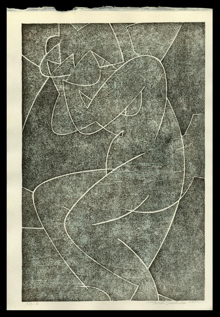 Toshi Yoshida Woodblock - No. 6: Artist: Yoshida, Toshi, 1911-1995 Title: No. 6 Date: 1952 Medium: woodblock Image Size: 14 1/2 x 9 1/2 inches Provenance: Yoshida Family Collection Notes: