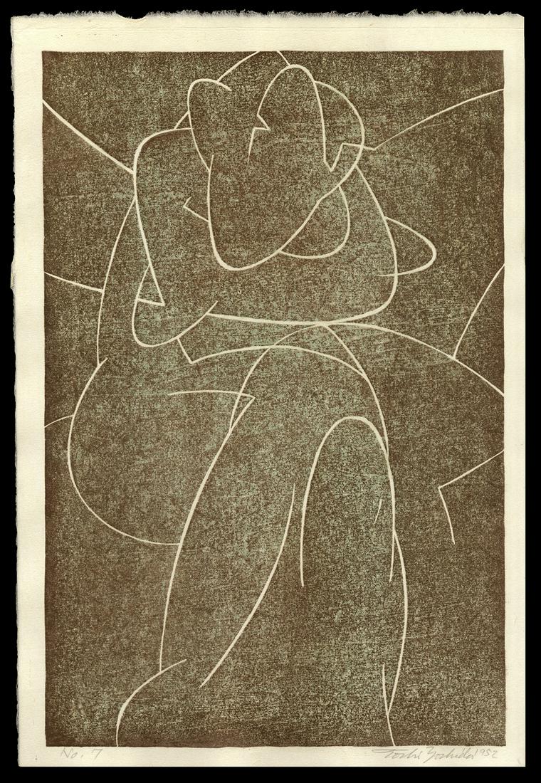 Toshi Yoshida Woodblock - No. 7: Artist: Yoshida, Toshi, 1911-1995 Title: No. 7 Date: 1952 Medium: woodblock Image Size: 14 1/2 x 9 1/2 inches Provenance: Yoshida Family Collection Notes: