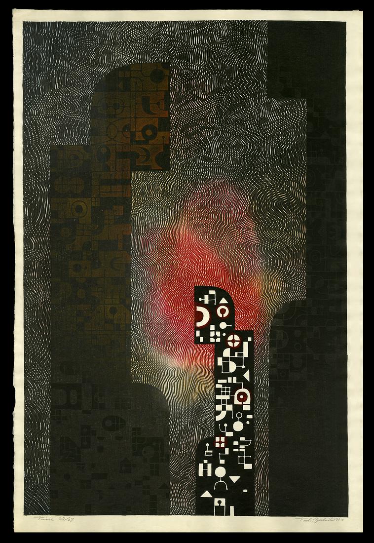 Toshi Yoshida Woodblock - Time: Artist: Yoshida, Toshi, 1911-1995 Title: Time Edition: 27/27 Date: 1960 Medium: woodblock Image Size: 33 1/4 x 21 1/2 inches Provenance: Yoshida Family C