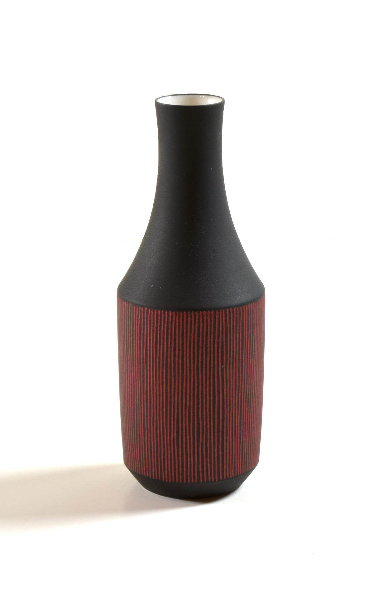 Masaru Nakada - Sen (Line) Sake Flask: Artist: Nakada, Masaru, b. 1977 Title: Sen (Line) Sake Flask Date: 2013 Medium: ceramic Size: 6 1/2 x 2 1/2 x 2 3/8 inches Notes: Acquired directly from artist; incised