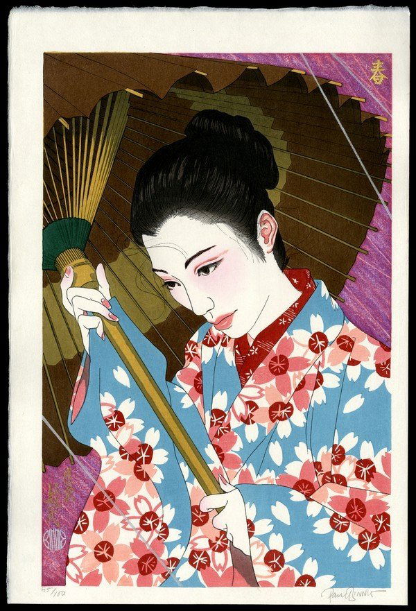Paul Binnie Woodblock: Title: Spring (Haru) Artist: Binnie, Paul, b. 1967Edition: The Four Seasons (Shiki) 55/100Date: 2005</