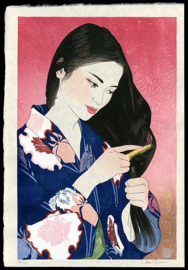 Paul Binnie Woodblock: Title: Summer Artist: Binnie, Paul, b. 1967Edition: The Four Seasons (Shiki) 34/50Date: 2003