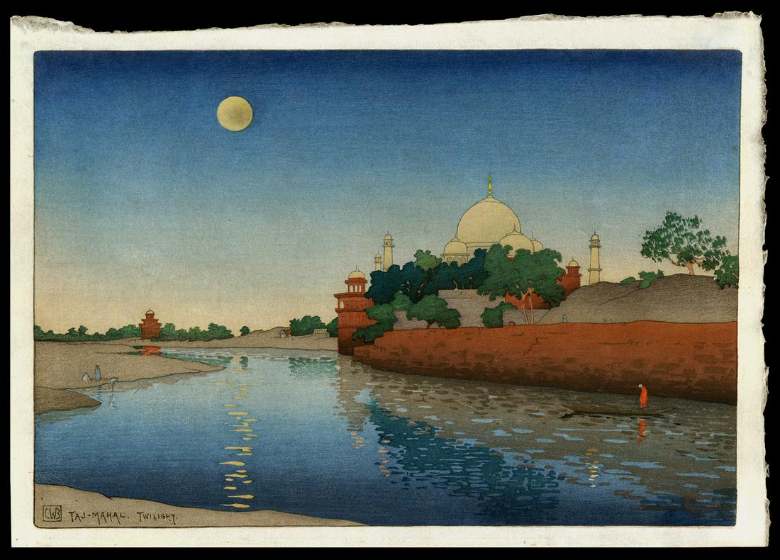 Charles Bartlett Woodblock - Taj-Mahal, Twilight (1 of 2)