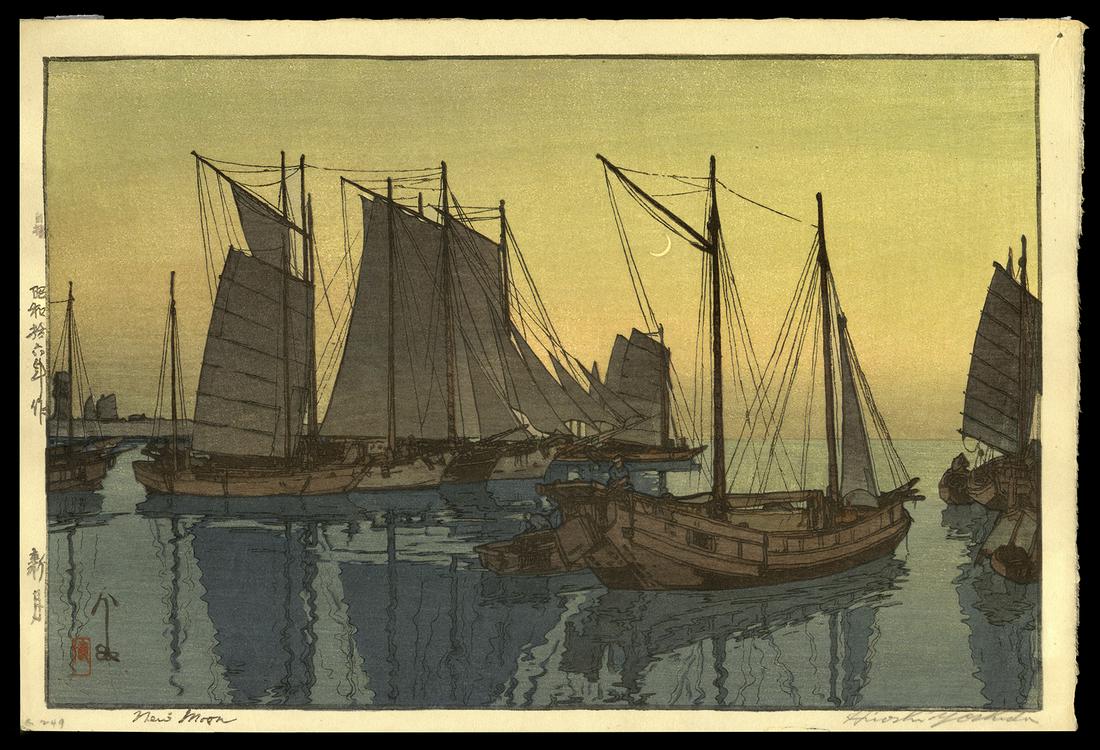 Hiroshi Yoshida Woodblock - New Moon (1 of 2)
