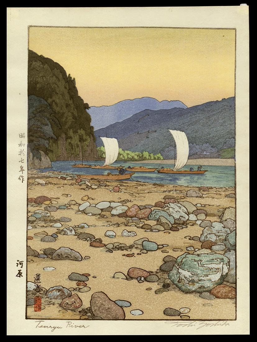 Toshi Yoshida Woodblock - Tenryu River (1 of 2)