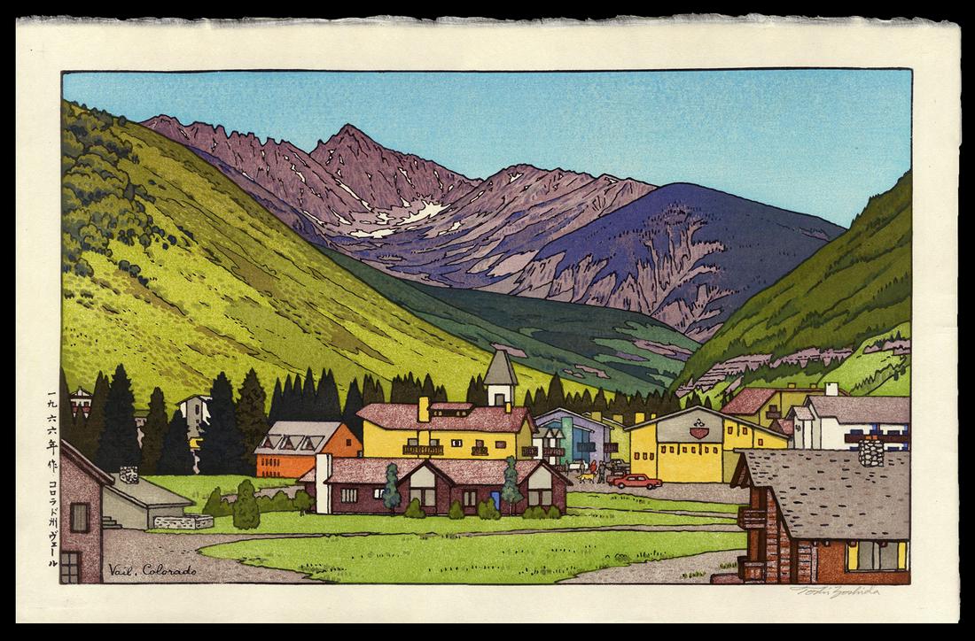 Toshi Yoshida Woodblock - Vail, Colorado (1 of 2)