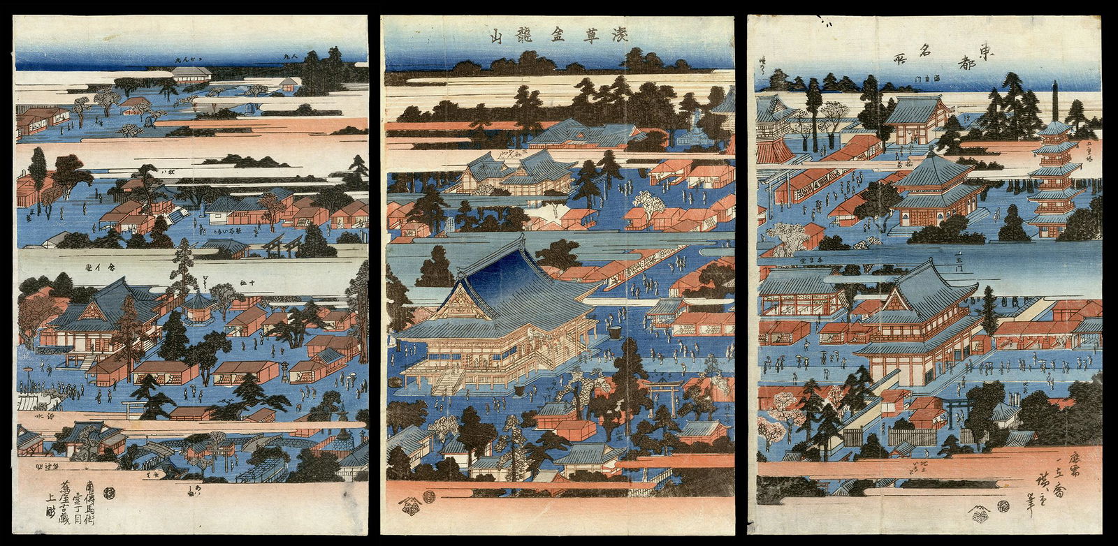 Ando Hiroshige Woodblock Print - Kinryuzan at Asakusa (1 of 8)