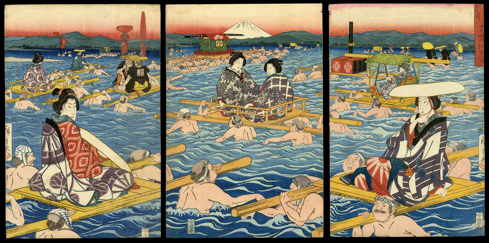 Ando Hiroshige Woodblock Print - View of the Oi River (1 of 8)