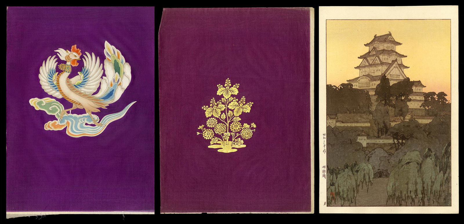 Hiroshi Yoshida Woodblock- Himeji Castle, Evening (1 of 7)