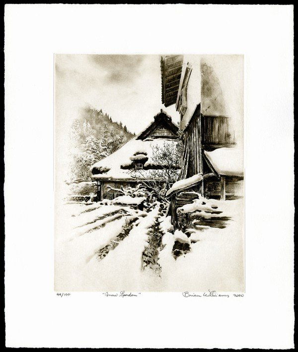 Brian Williams Etching: Title: Snow Garden Artist: Williams, Brian, b.1950Edition: 44/180Date: 2000Mediu