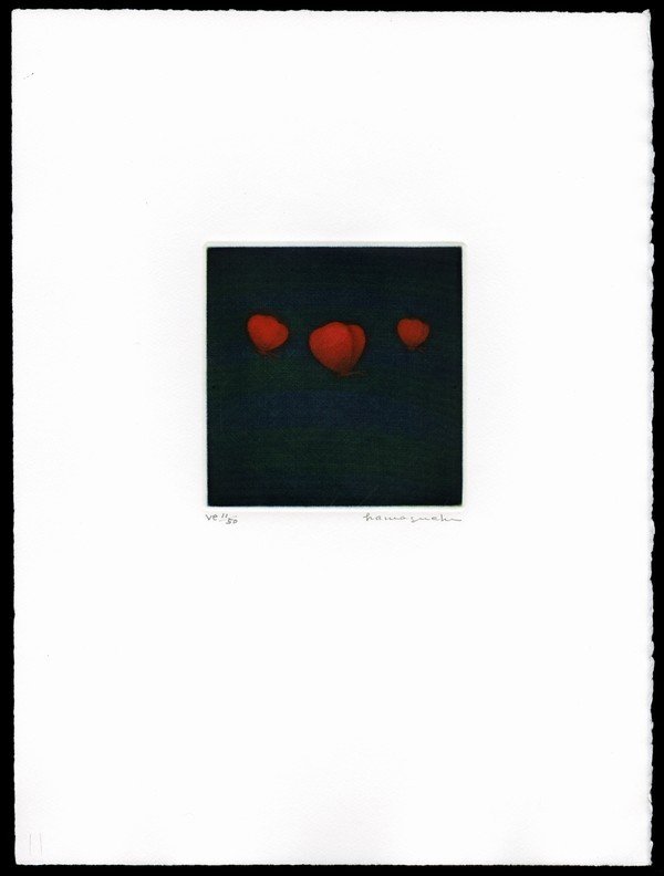 Yozo Hamaguchi Color Mezzotint: Title: Three Butterflies Artist: Hamaguchi, Yozo, 1909-2000Edition: 11/ve50Date: 1985