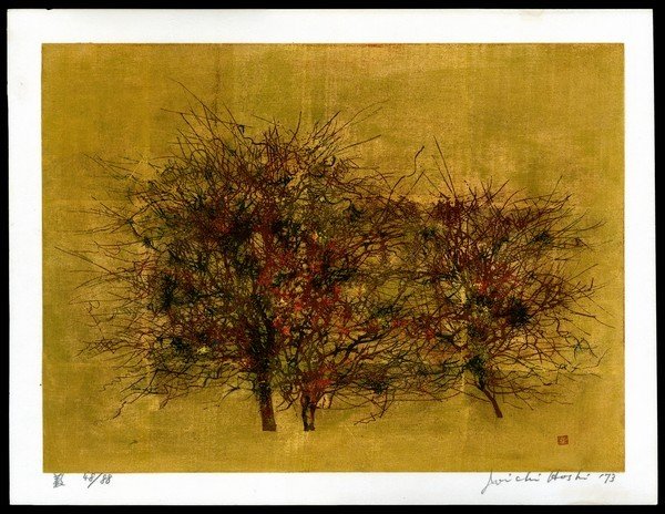 Joichi Hoshi Woodblock: Title: Thicket Artist: Hoshi, Joichi, 1913-1979 Edition: 48/88 Date: 1973 Medium:</
