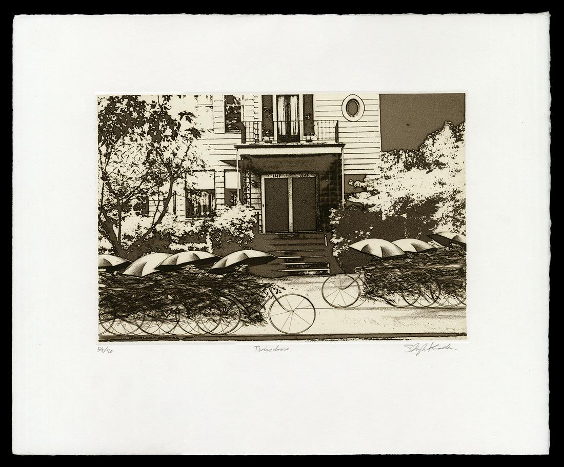 Shigeki Kuroda Etching - Twins Doors (1 of 2)
