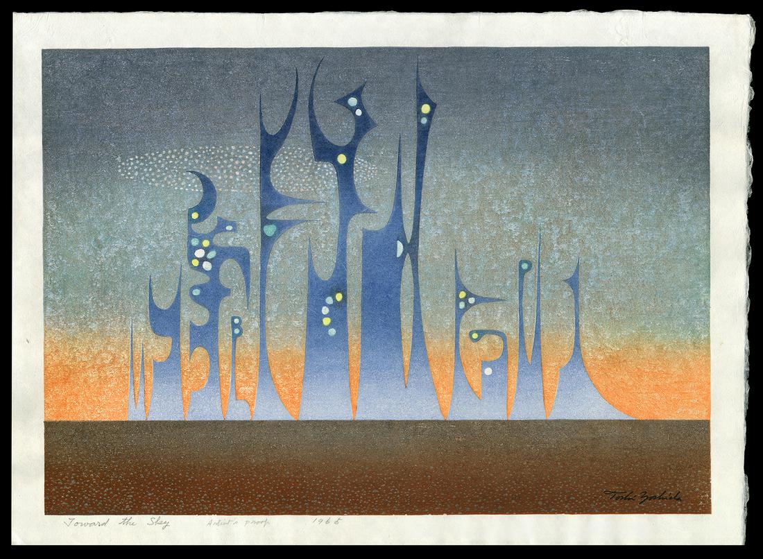 Toshi Yoshida Woodblock - Toward the Sky (1 of 2)