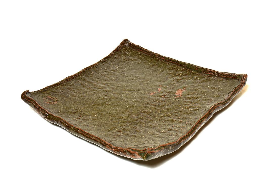 Kitaoji Rosanjin - Flat Square Tea Ceremony Plate (1 of 5)