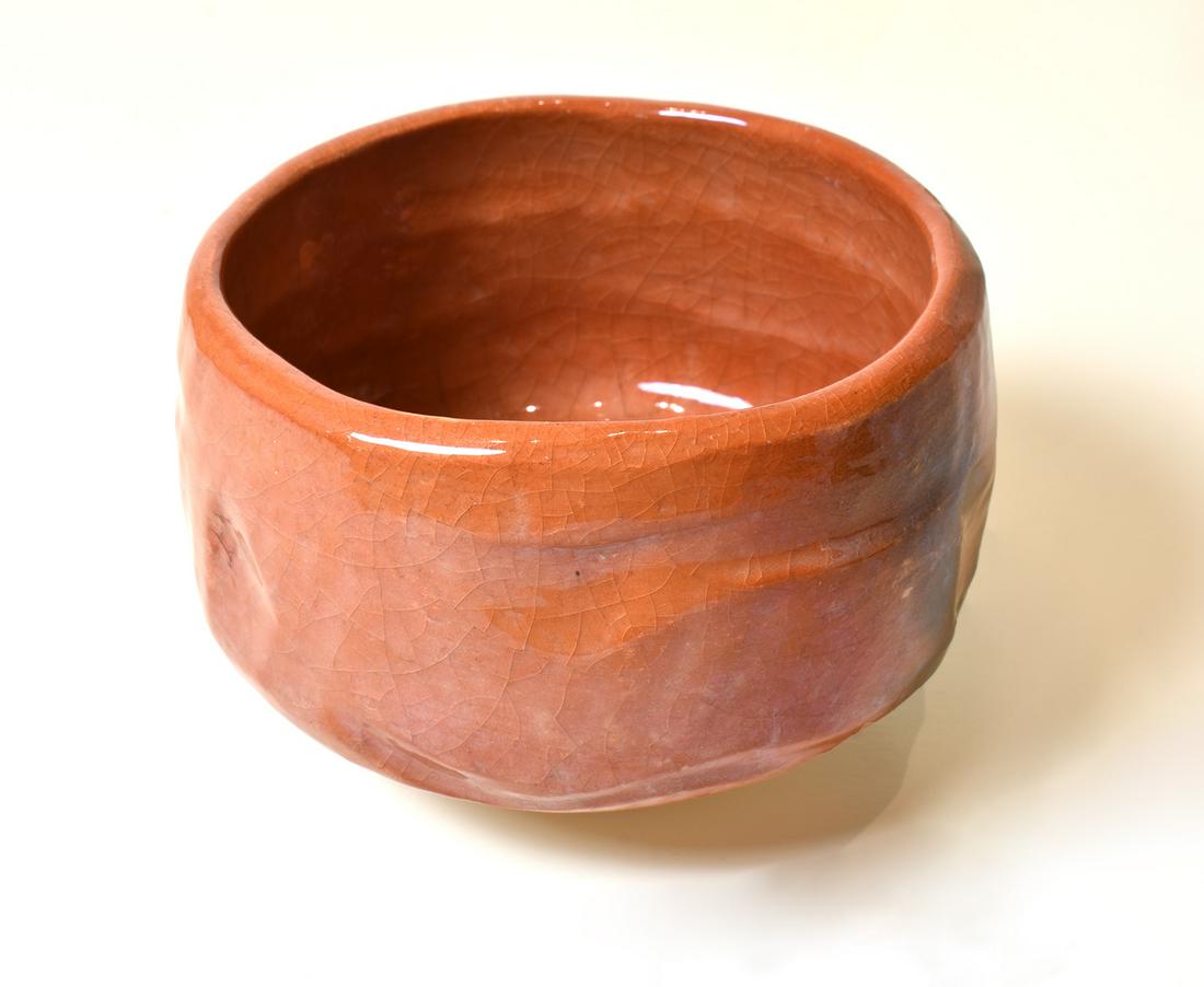 Higaki Soraku II - Red Tea Bowl (1 of 5)