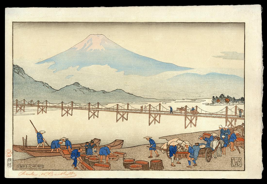 Charles W. Bartlett Woodblock - Iwabuchi (1 of 2)