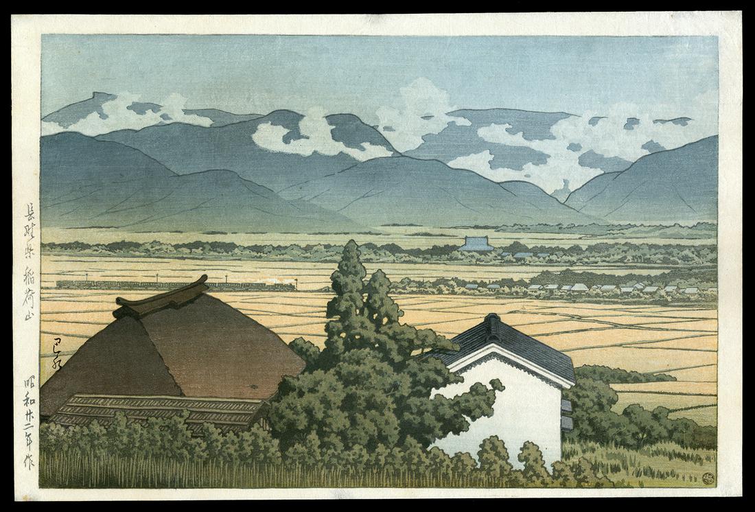 Kawase Hasui Woodblock - Inariyama, Nagano Prefecture (1 of 2)
