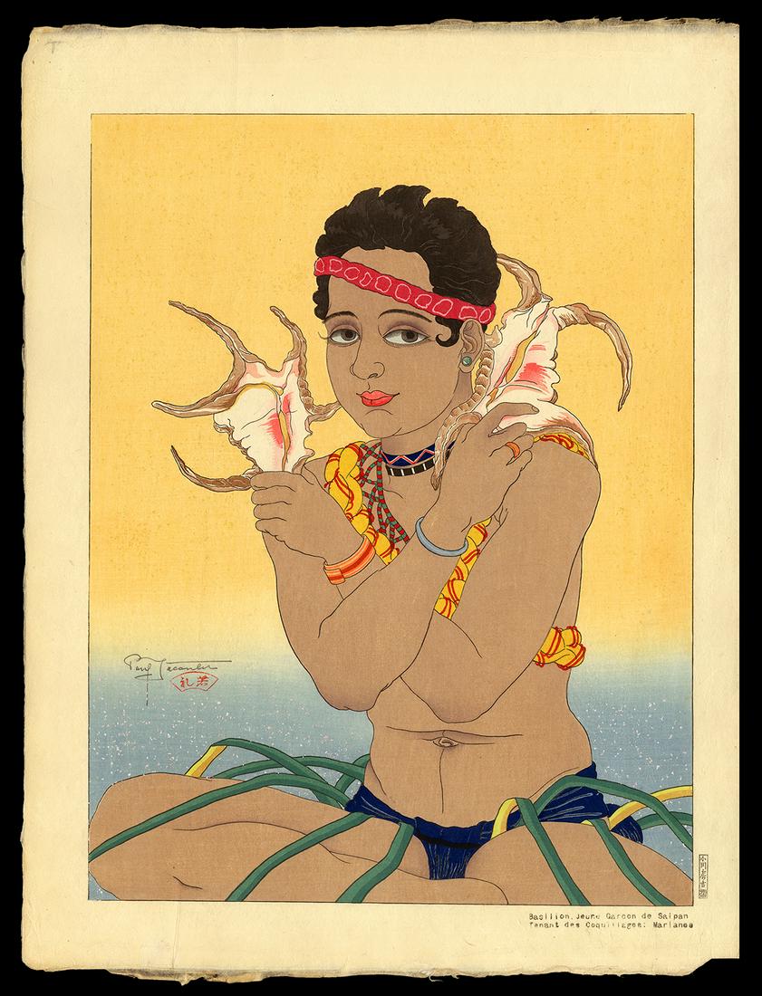 Paul Jacoulet Woodblock - Basilio, Jeune Garcon de (1 of 2)