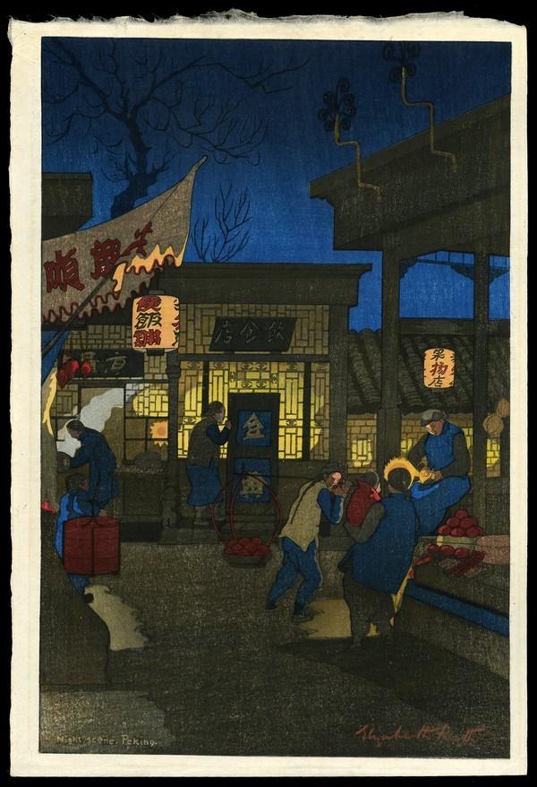 Elizabeth Keith Woodblock: Title: Night Scene, Peking Artist: Keith, Elizabeth, 1887-1956 Date: 1922 Medium: woodblock