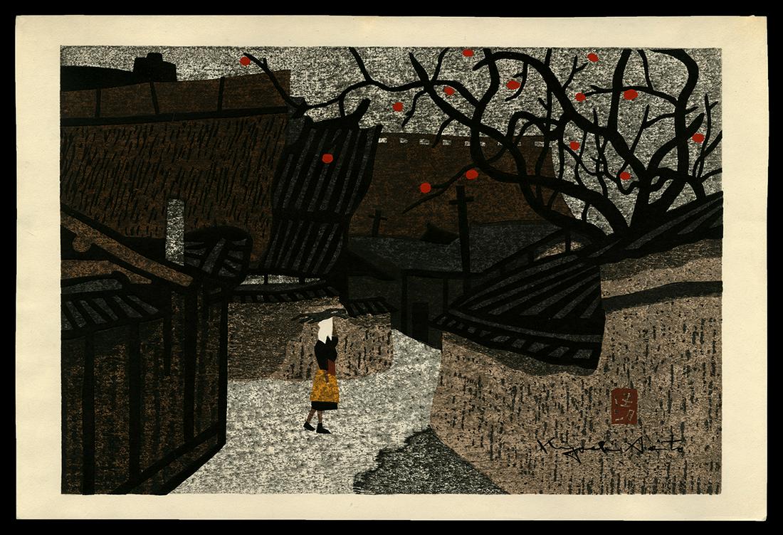 Kiyoshi Saito Woodblock - Spring in Aizu: Artist: Saito, Kiyoshi, 1907-1997 Title: Spring in Aizu Edition: Unlimited Edition Date: c. 1960 Medium: Japanese woodblock print Image Size: 10 3/8 x 15 1/4 inches