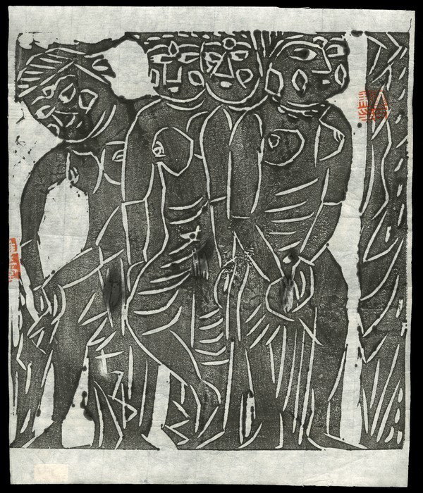 Shiko Munakata Woodblock: Title: Buddhist Deities Artist: Munakata, Shiko, 1903-1975 Date: 20th century Medium: woodblock