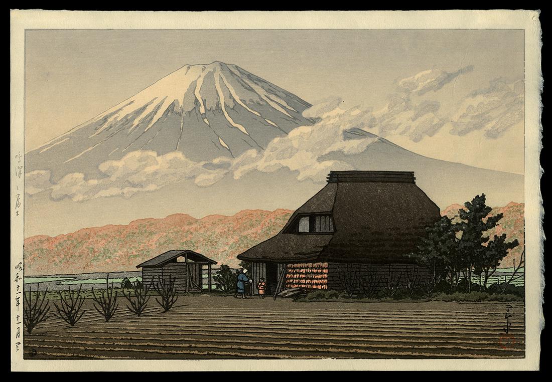 Kawase Hasui Woodblock - Mt. Fuji from Narusawa: Artist: Hasui, Kawase, 1883-1957 Title: Mt. Fuji from Narusawa Date: 1936 Medium: Japanese woodblock print Image Size: 9 1/2 x 10 1/4 inches Illustrated: Hasui, pl. 395