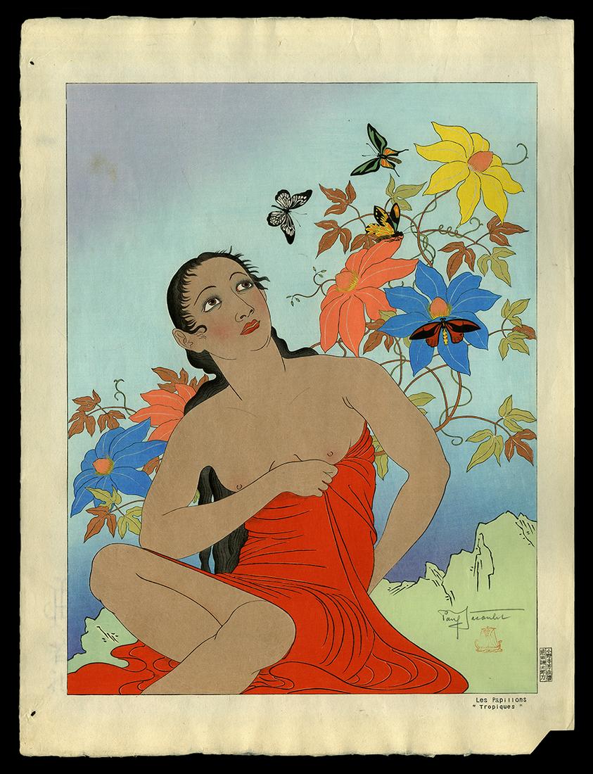 Paul Jacoulet Woodblock - Les Papillons Tropiques (1 of 2)