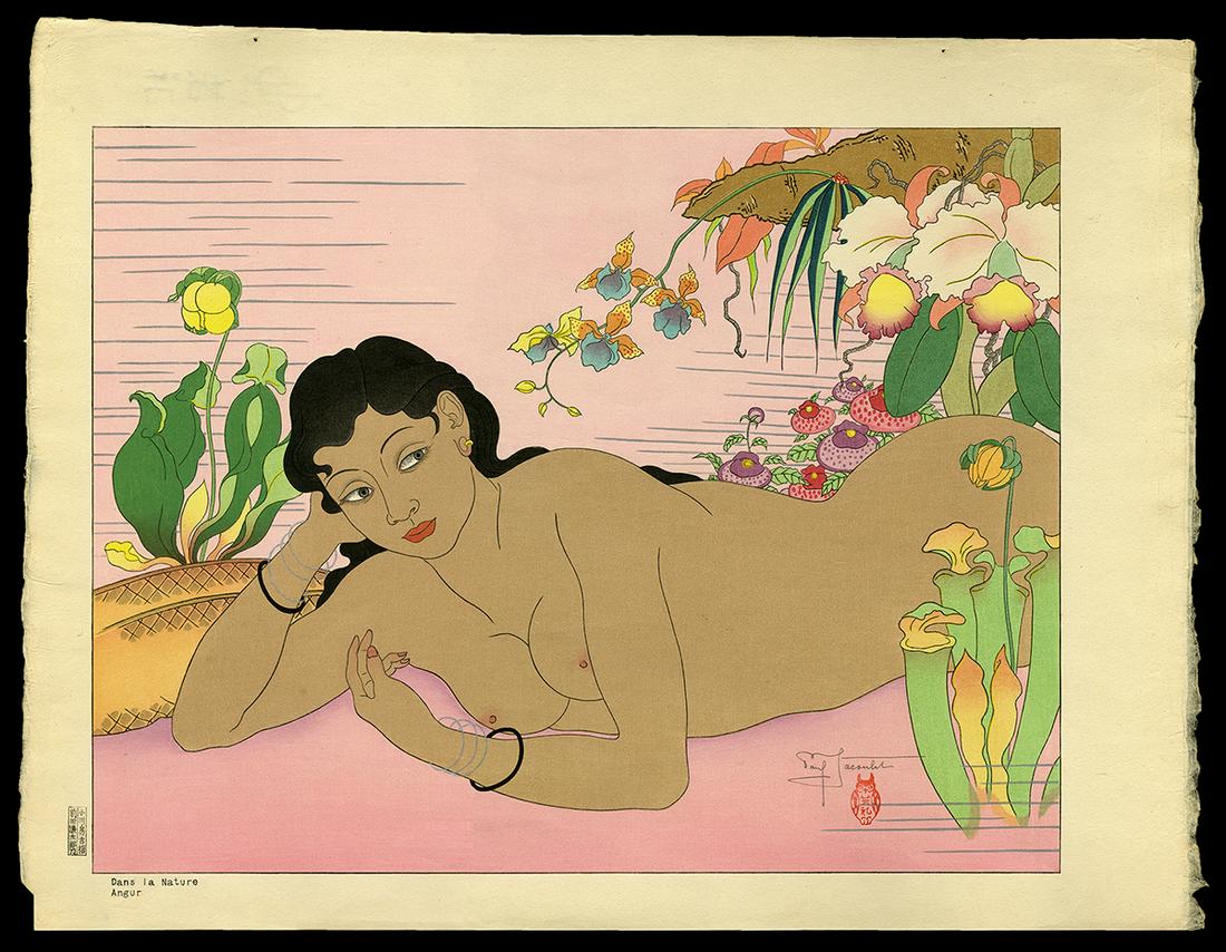 Paul Jacoulet Woodblock - Dans La Nature. Angur (1 of 2)