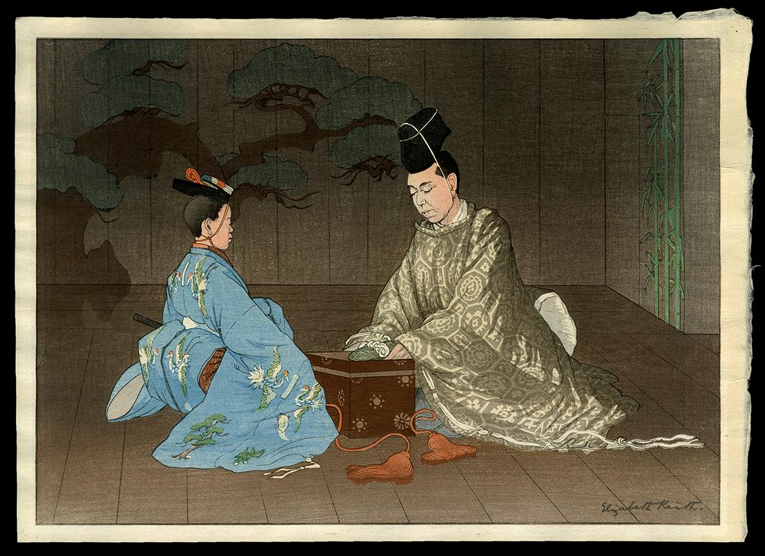 Elizabeth Keith Woodblock - Kongo in Okina, Japan: Artist: Keith, Elizabeth, 1887-1956 Title: Kongo in Okina, Japan Date: 1936 Medium: Japanese woodblock print Image Size: 12 1/4 x 17 1/4 inches Illustrated: Keith, pl.