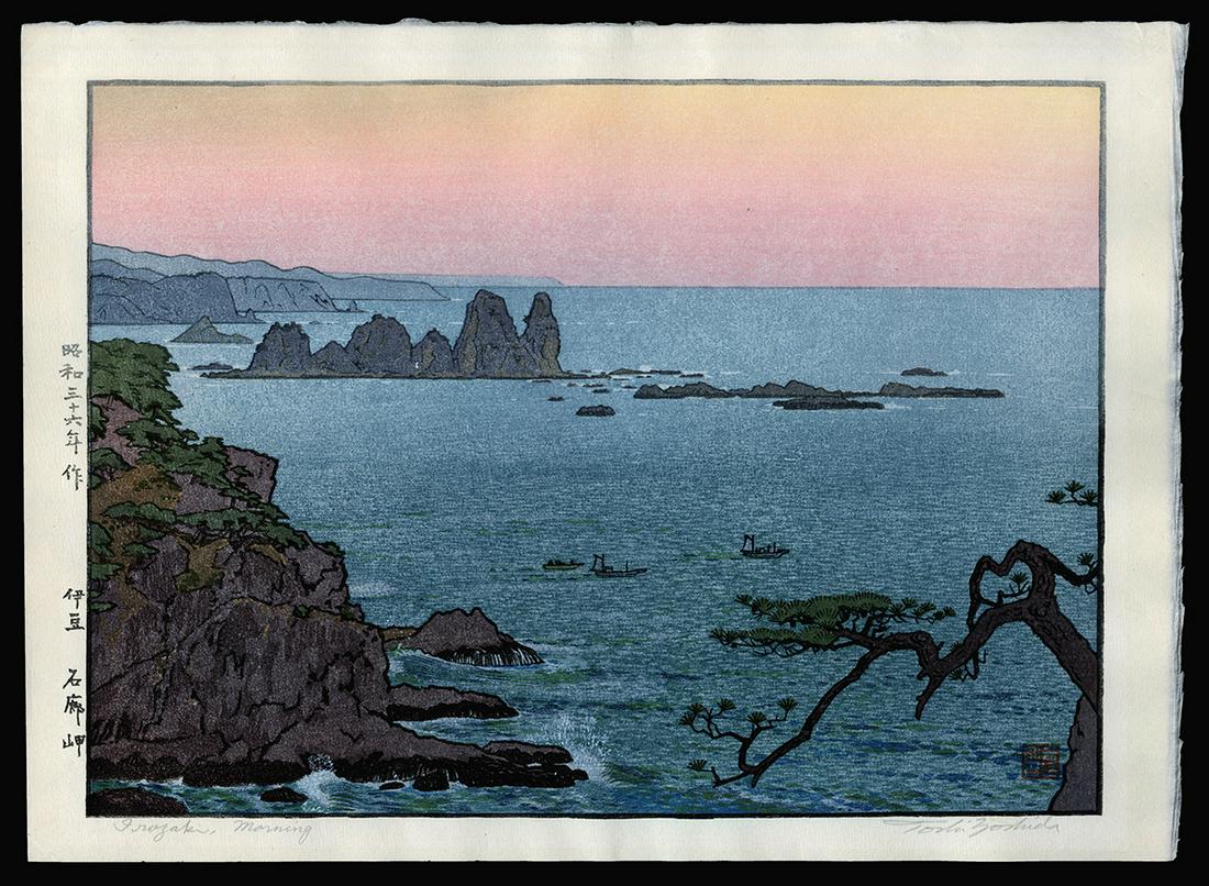 Toshi Yoshida Woodblock - Irozaki, Evening (1 of 2)