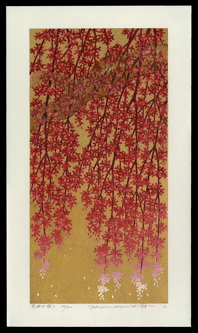 Hajime Namiki Woodblock - Weeping Cherry Tree 9 (1 of 2)